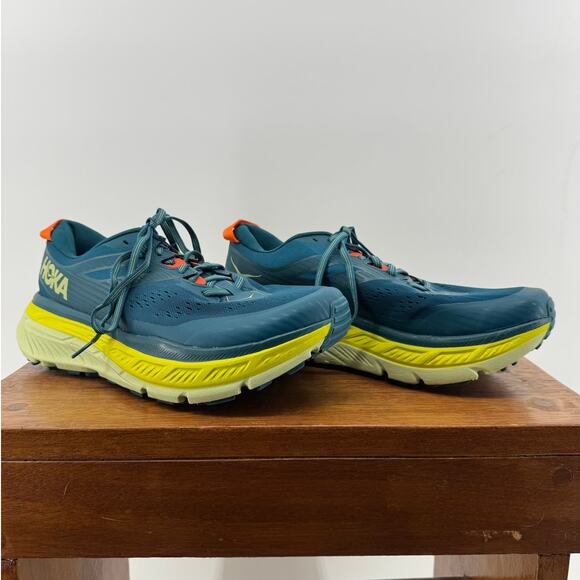 HOKA ONE ONE Stinson ATR 6 Trail Sneakers Blue Coral Butterfly Size Men's 10 - Picture 4 of 12